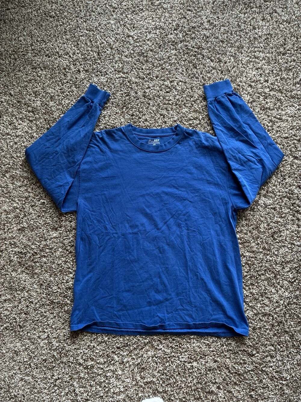 Pluma Long Sleeve Crew Neck T-Shirt in Royal Blue